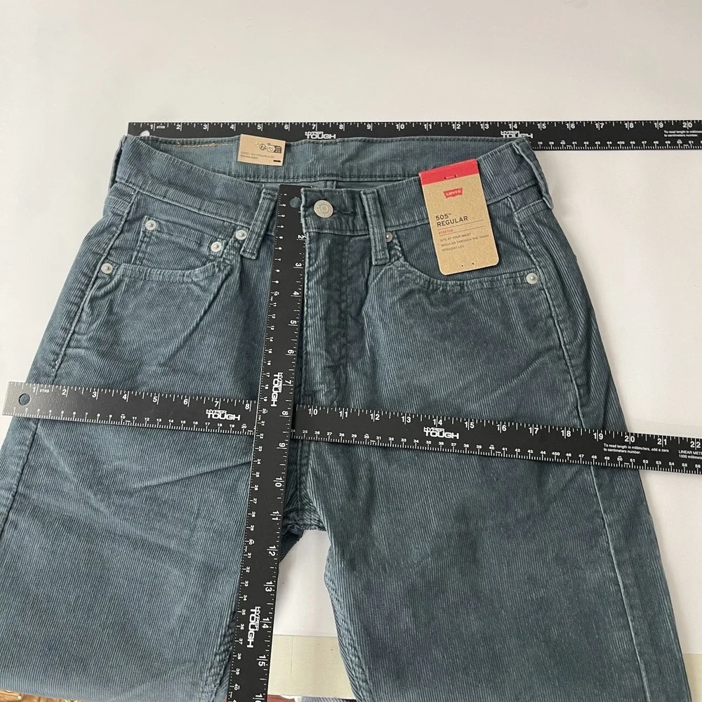 Levis 505 Pants Mens 30x30 Slate Gray Corduroy Pinwale Regular Straight Preppy